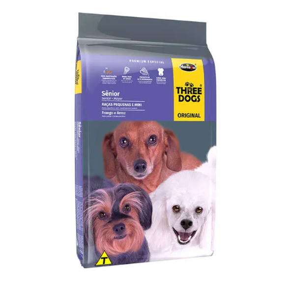 Ração Three Dogs Original Premium Cães Sênior 7+ Raças Pequenas e